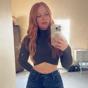 Dion Lee Cropped Ribbed Turtleneck Top Small NWT